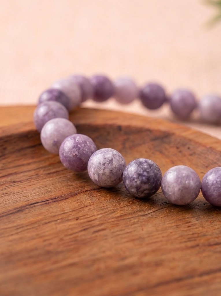 pulsera lepidolita calidad extra natural 6 mm 3