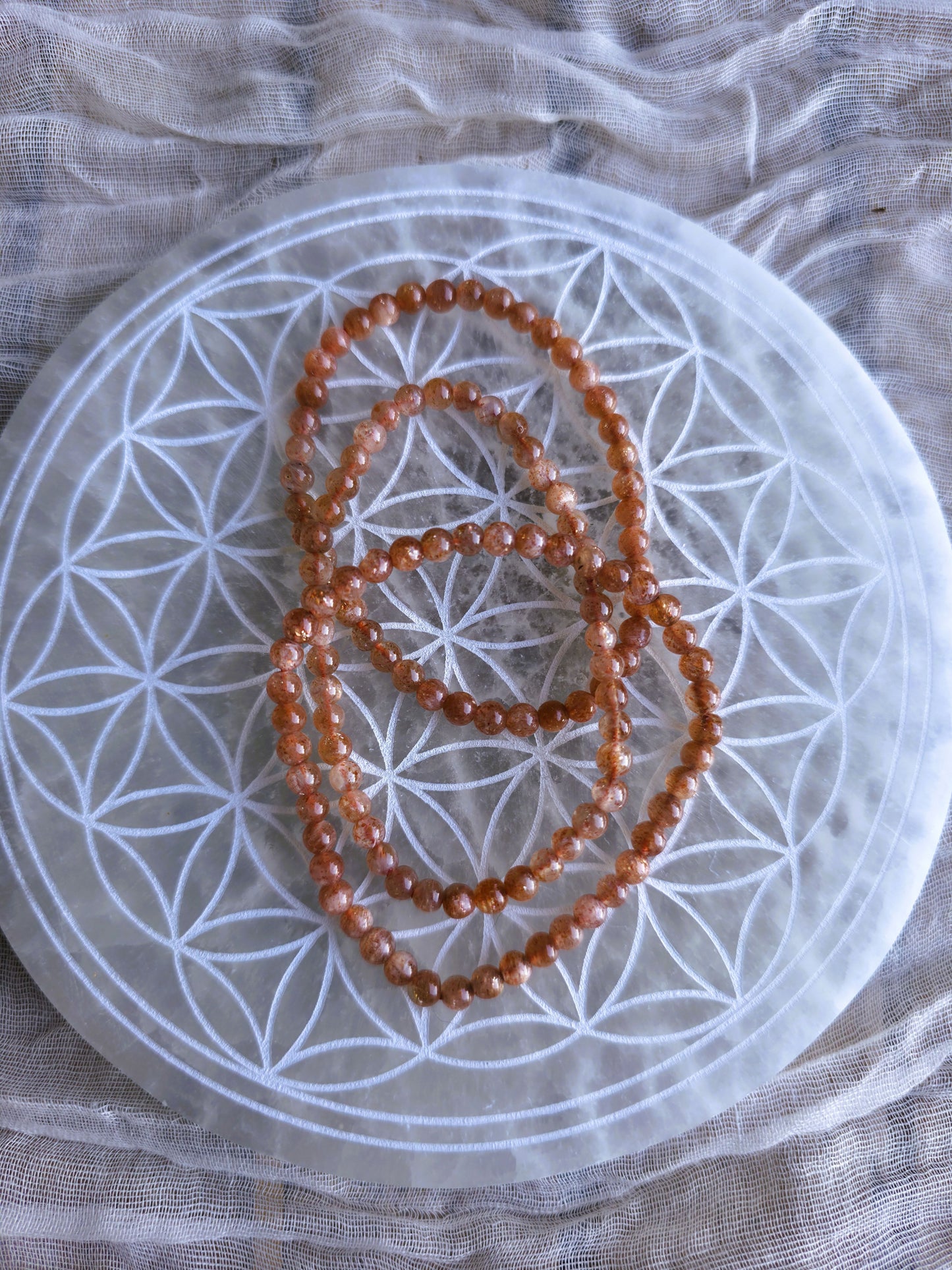 Pulsera fina Piedra Sol destellos luminosos energía positiva