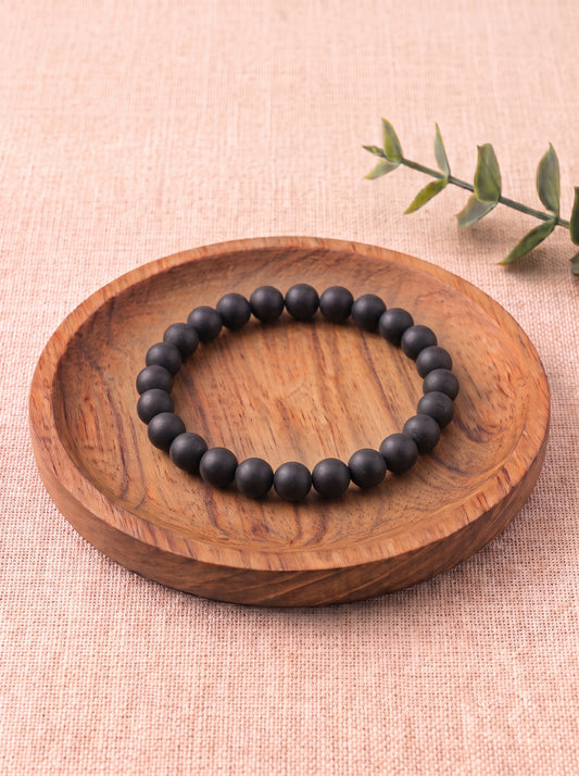 Pulsera Shungita 6 mm protección energética mineral natural 1