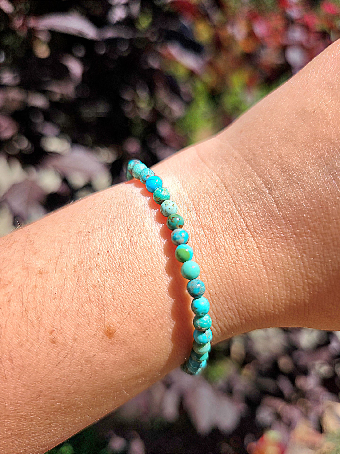 Pulsera Turquesa del Tíbet 4 mm mineral natural protección