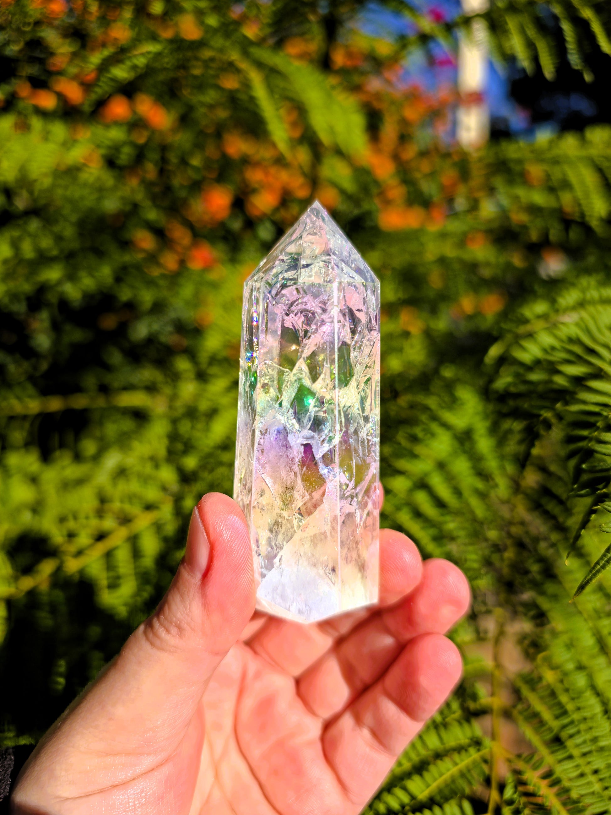 punta cuarzo ángel aura natural