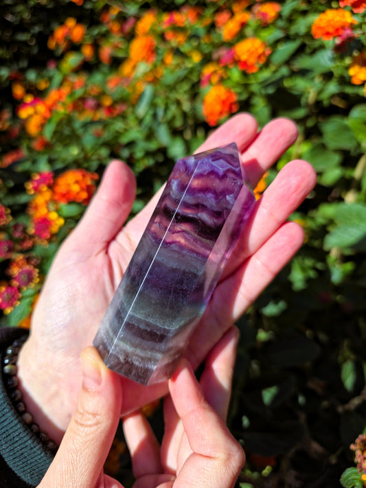 punta fluorita multicolor natural