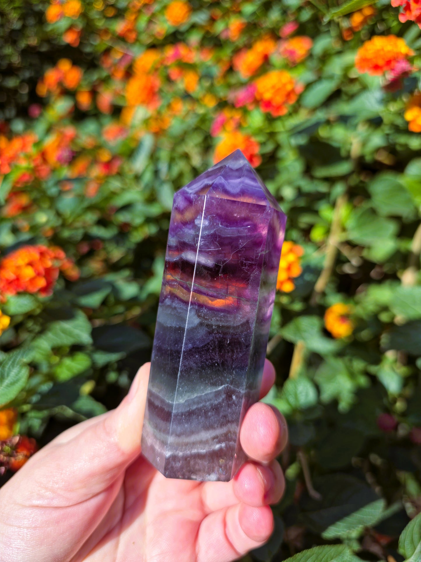 punta fluorita decorativa energética única