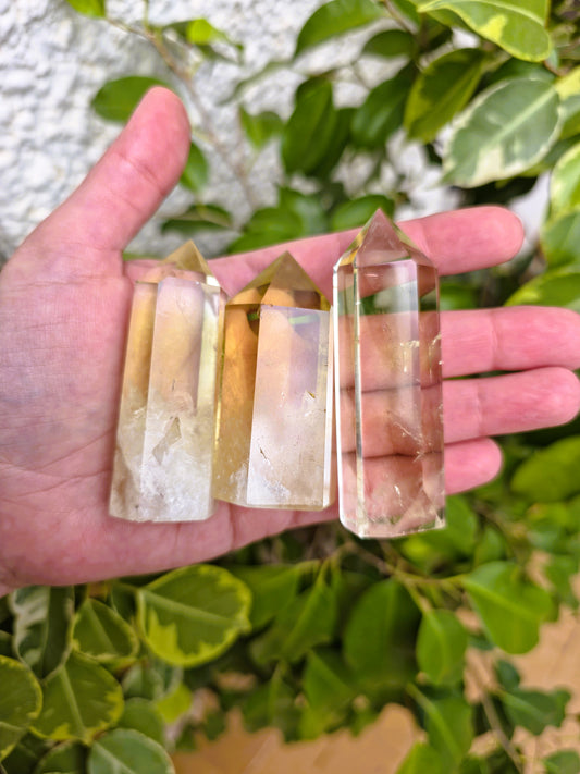 Punta de citrino natural 6-7 cm energía abundancia