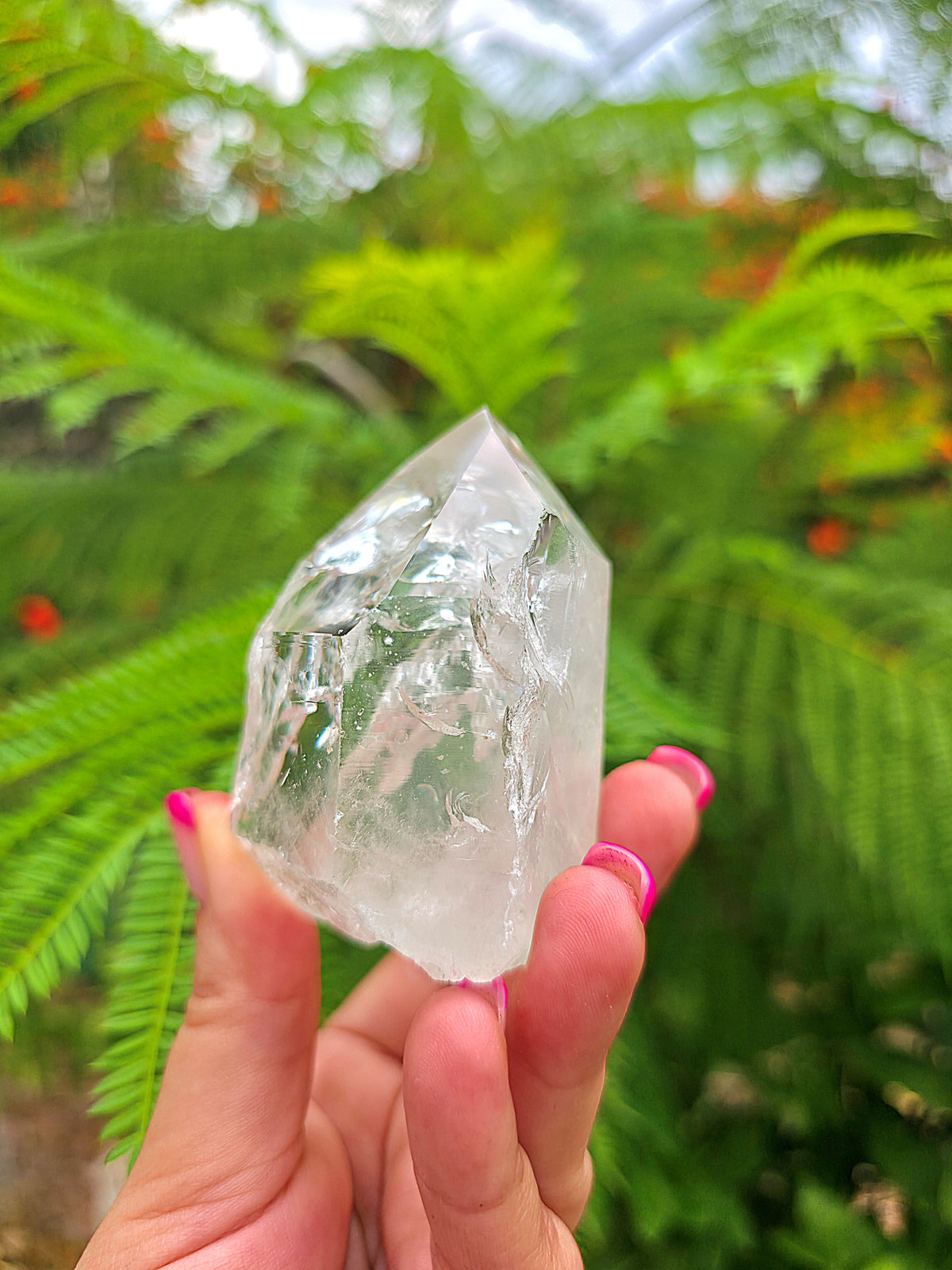 Punta de cuarzo cristal natural semipulida cuarzo blanco cristal de roca pieza 3