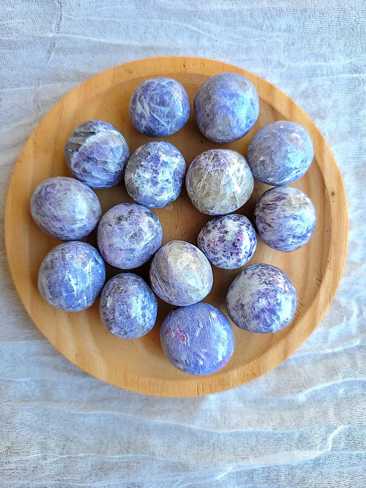 rodado de lepidolita natural lila pulido 2-3 cm piedra calmante contra estrés y ansiedad