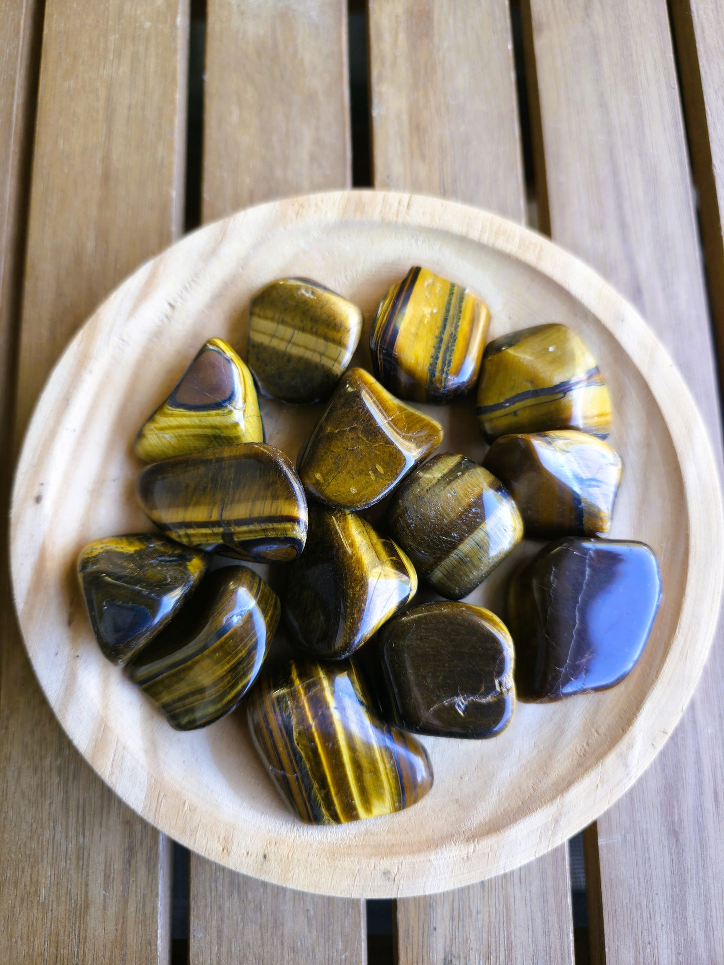 Set de rodados de Ojo de Tigre pulidos