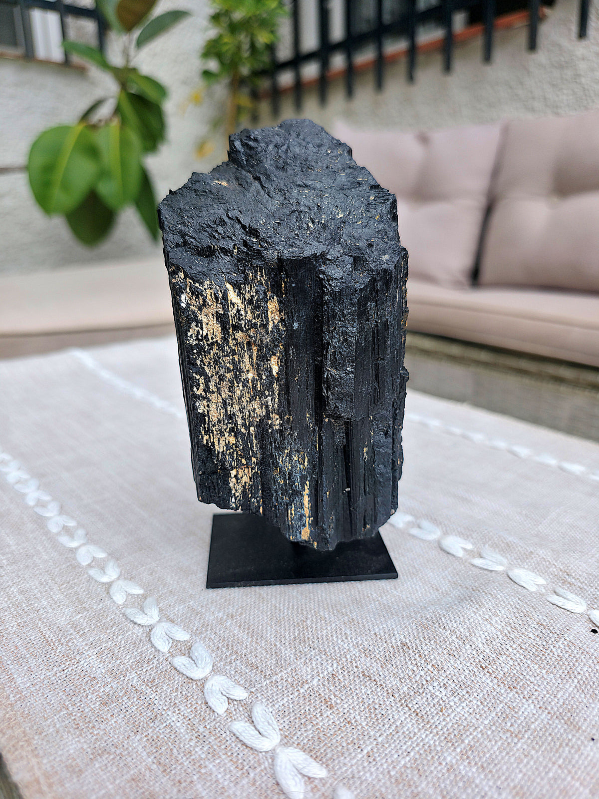 Turmalina negra catedral XL natural en base de metal pieza 2