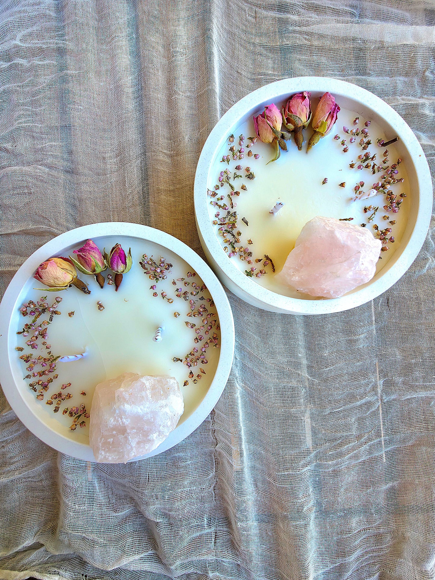 Vela aromática artesanal Rose Quartz